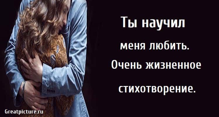 Ты научил меня любить. Очень жизненное стихотворение.