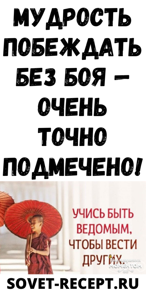 Мудрость побеждать без боя — Очень точно подмечено!