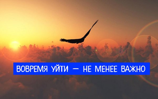 Вовремя уйти — не менее важно